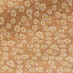 Korkstoff "Gänseblümchen" mit Glitzer, natur/weiß/gelb