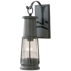 Außenleuchte Wandlampe ALU mundgeblasenes Glas 1 Flammig H 41,1 cm Veranda Hof