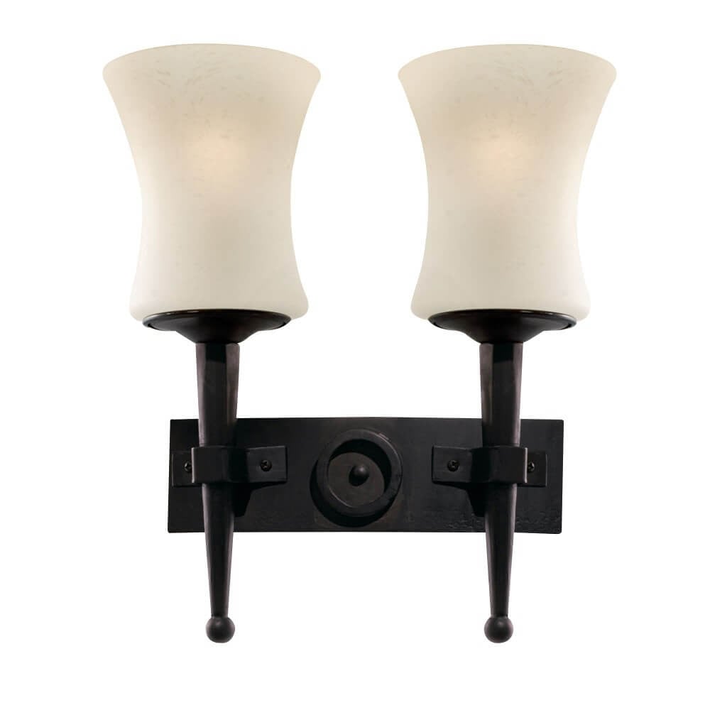 Searchlight Cartwheel wandlamp zwart metalen klassiek design