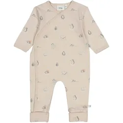 Feetje Schlafoverall mit Klappfuß Pinguine, beige, 74