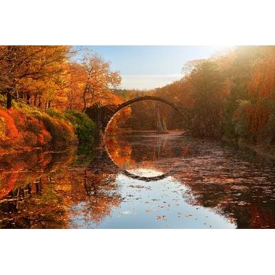 Fototapete PAPERMOON "Photo-Art DANIEL Å˜EÅ˜ICHA, HERBSTSEE", bunt, B:4m L:2,6m, Vlies, Tapeten