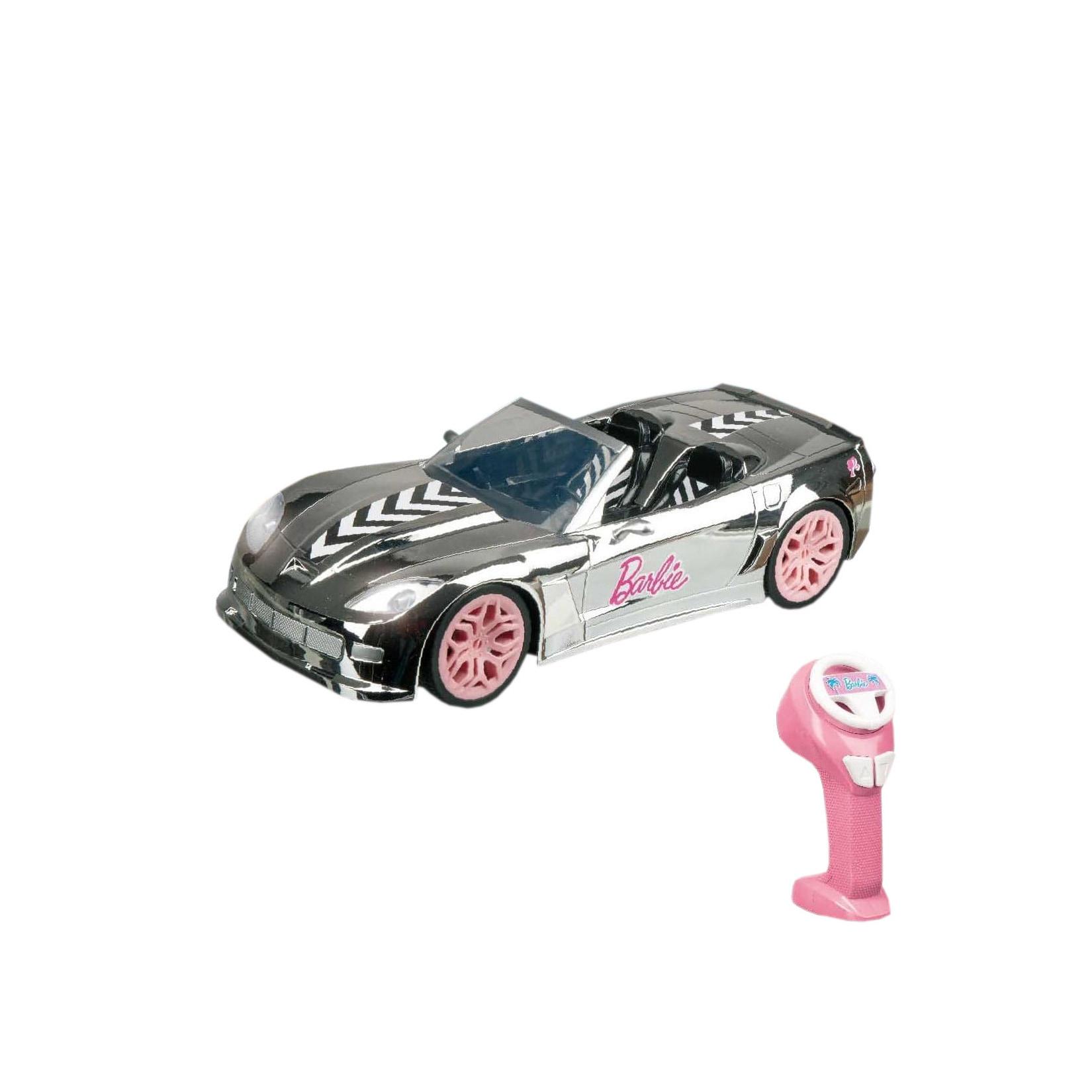 Happy People 63619 - Ferngesteuertes Auto - Barbie Dream Car (silber, 40cm) mit Licht, kompatibel mit Barbie