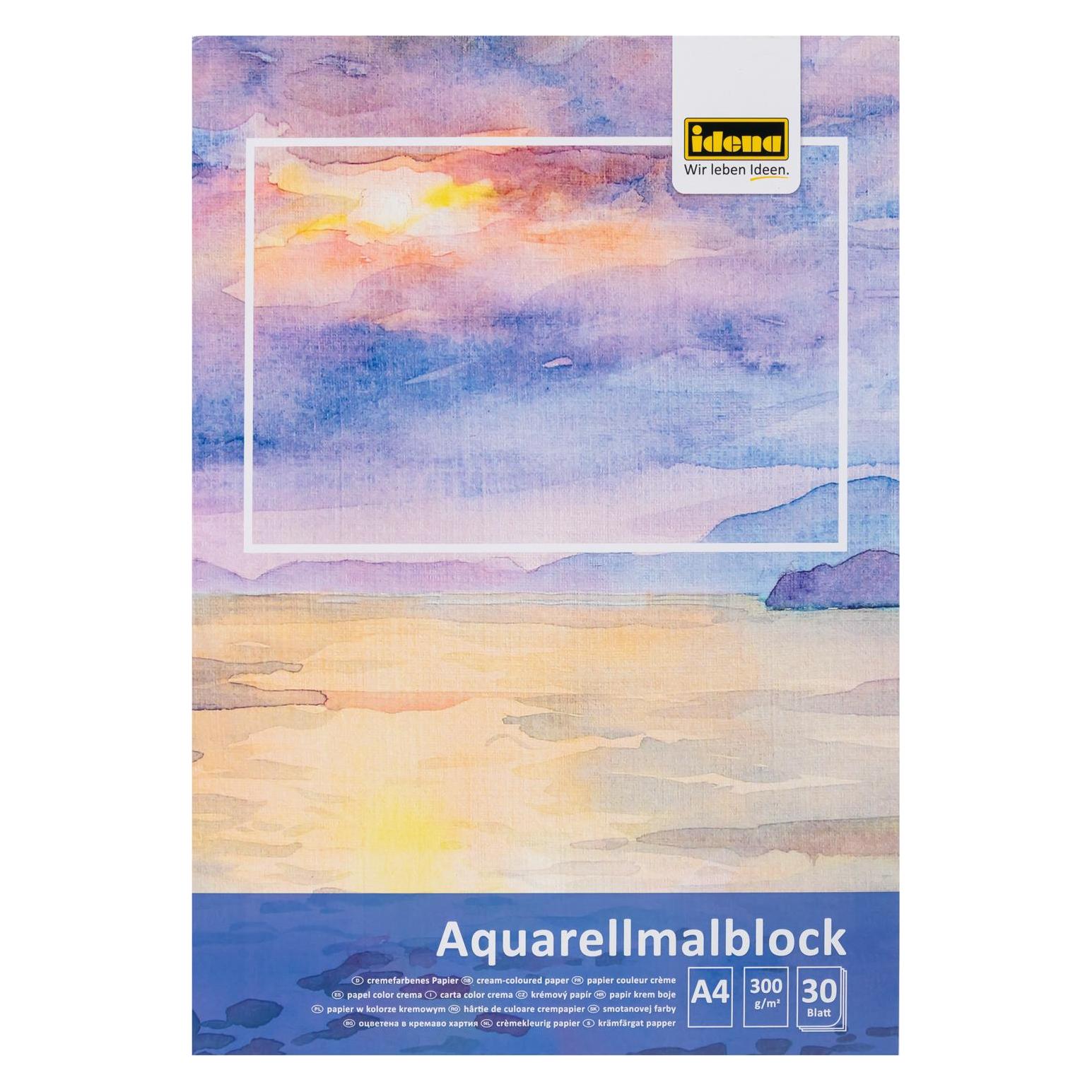 Idena Aquarellmalblock (A4, Blanko, Weicher Einband) (22663349)