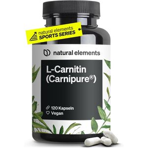 natural-elements Aminosäuren L-Carnitin, 120 Kapseln, Premium Rohstoff Carnipure von Lonza, hochdosiert, 104 g