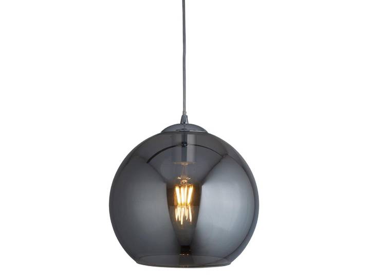 Pendelleuchte, Glaskugel, rauch, 30 cm
