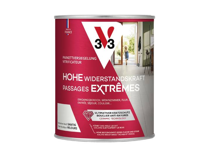 Parkettversiegelung hohe Wiederstandskraft Nordisch Weiss 750 ml