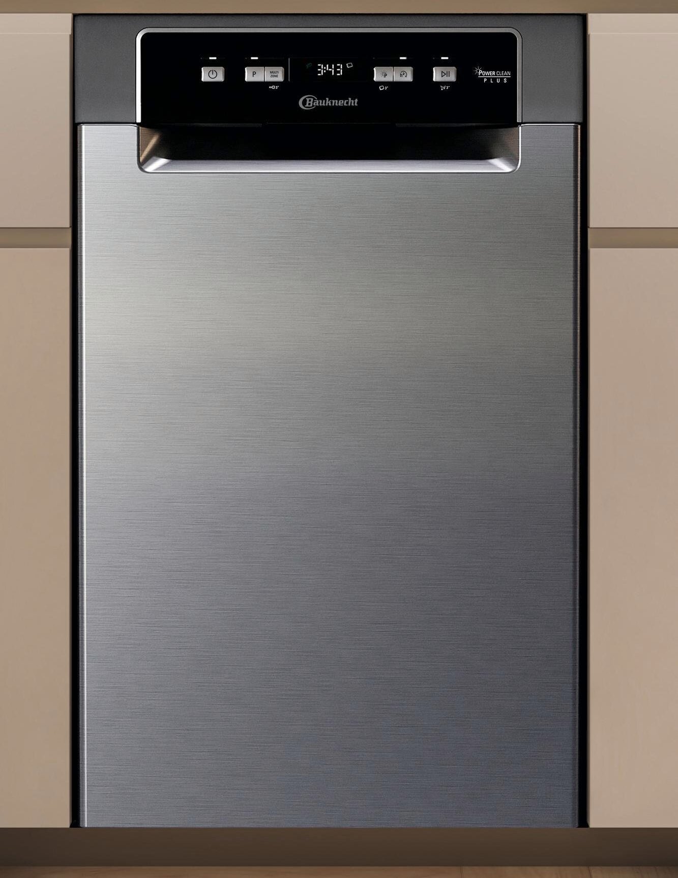 Bauknecht BK6UC11BS7A0X, Unterbau, Single (45 cm breit), Edelstahl, Schwarz, Weiß, Tasten