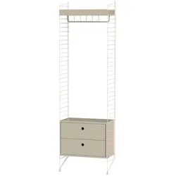 Schmale Standgarderobe mit Hängeschrank Beige Beige