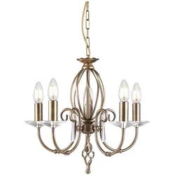 Elstead Lighting, Kronleuchter, Aegean Kronleuchter E14 5-fach Poliertes Nickel (48 cm)