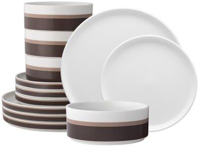 Noritake ColorStax Stripe 12-Piece Stax Set, Service for 4