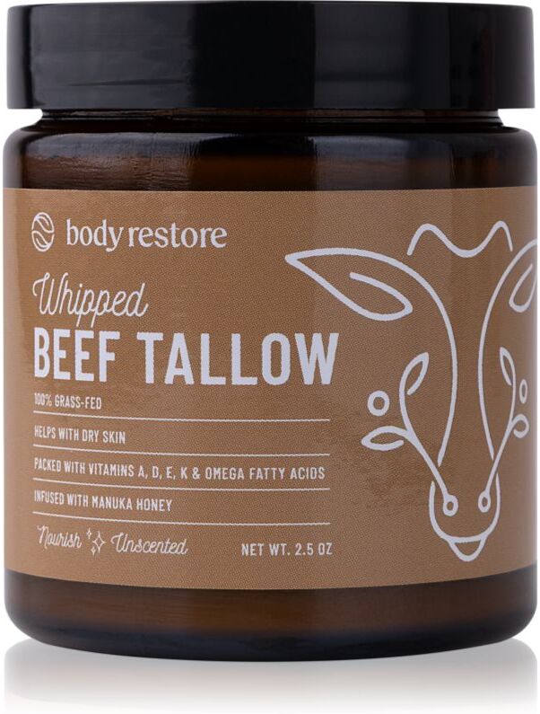 Body Restore Whipped Beef Tallow Balm Unscented crème pour le corps nourrissante sans parfum 71 g