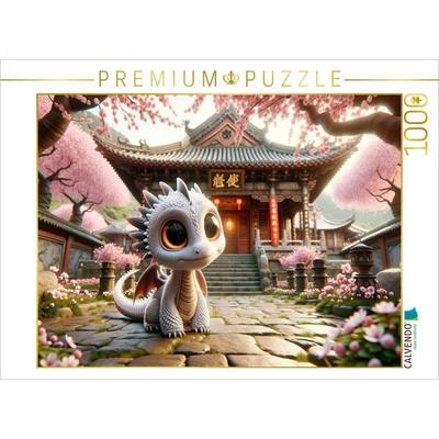 CALVENDO Puzzle Lotosblüte im Tempel der Kirschblüten: Eine Reise in die alte Drachenweisheit | 1000 Teile Lege-Größe 64x48cm Foto-Puzzle für glücklic