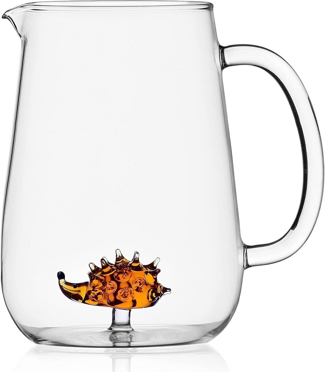 Egel kruik van borosilicaatglas met dierenboerderij decoratie