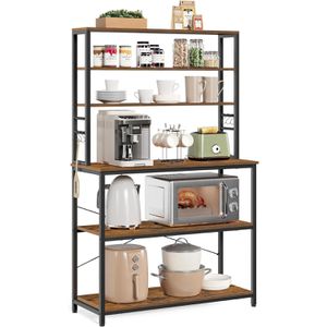 Vasagle Küchenregal KKS039K01, vintage braun, mit Arbeitsplatte, 100 x 167 x 40cm