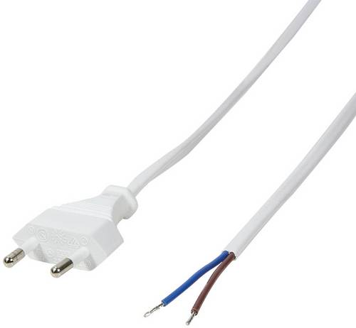 LogiLink Strom Anschlusskabel [1x Euro-Stecker - 1x offene Kabelenden] 1.50 m Weiß