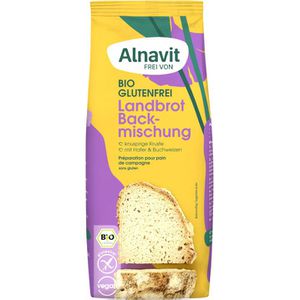 Alnavit Brotbackmischung Landbrot, BIO, glutenfrei, mit Buchweizensauerteig, 450g