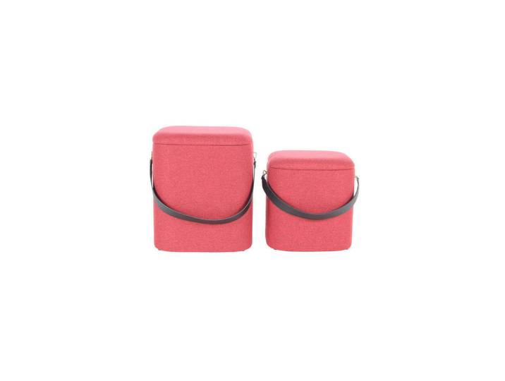 Kayoom Hockerset, Rot, Schwarz, Kunststoff, Wohnzimmer, Hocker, Sitzhocker