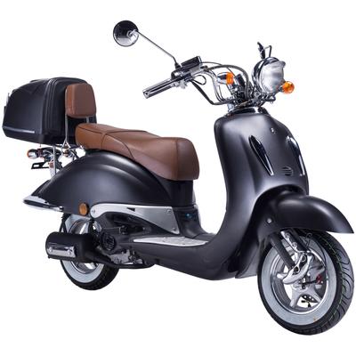 Motorroller GT UNION "Strada 25", schwarz (schwarz, silberfarben, braun), Motorroller, 25 km/h, Luftgekühlter Motor, B:88cm H:111cm L:189cm