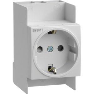 Hager Steckdose SNS016, für Hutschiene, 1-fach, grau