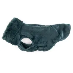 MONT CHALET Hunde-Pullover Fell-Kragen Klettverschlüsse Mikrofaser Chinchilla