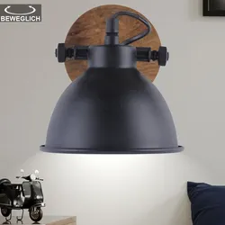 Wand Strahler Leuchte Schlaf Gäste Zimmer Spot Holz Lampe verstellbar schwarz LeuchtenDirekt