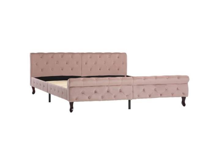 HOME Cadre de lit Rose Velours - Lit adulte- enfant - Structure Cadre de lit 180x200cm 1096