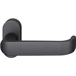 FSB, Türgriff + Türgarnitur, FH-Rahmentürdrücker 09 1268 Standflügel ovale Rosette Aluminium schwarz (Türgarnitur)