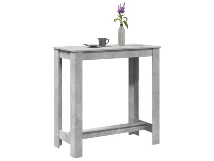 TEKGHUT Bartisch Betongrau 102x50x103,5 cm Holzwerkstoff Hochtisch Feuchtigkeitsbeständig, glatte Oberfläche, pflegeleicht, mit Wandhalterung, für Küche Wohnzimmer Essbereich