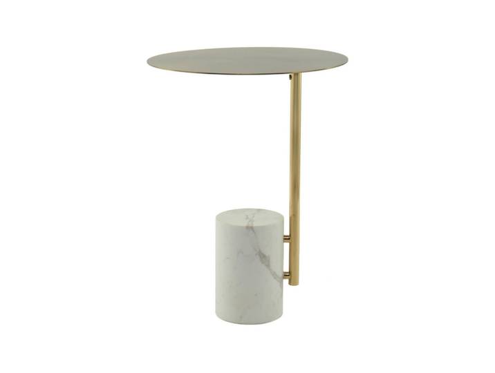 Kayoom Beistelltisch, Metall, Stein, rund, 40x54x40 cm, Wohnzimmer, Wohnzimmertische, Beistelltisch, Beistelltische rund