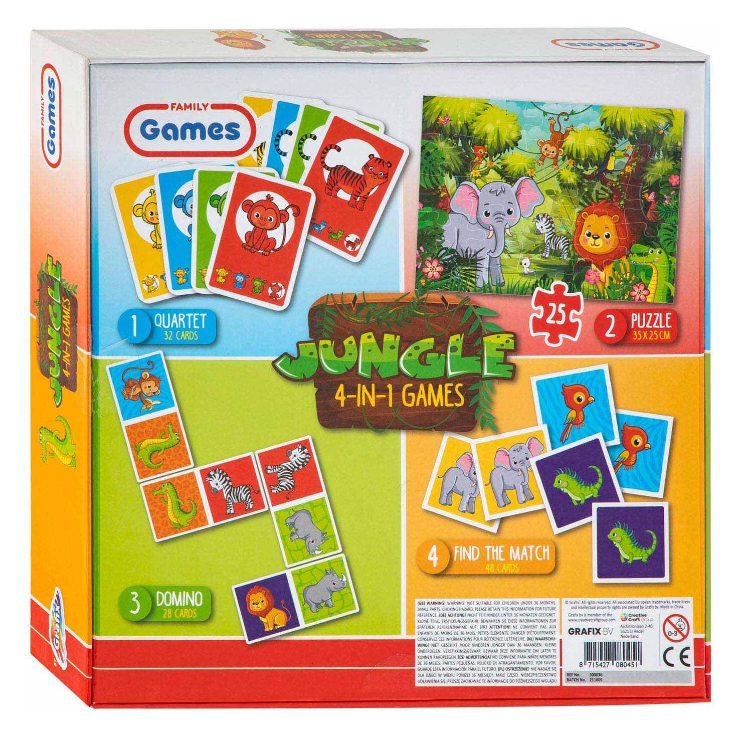 Grafix Spellendoos 4in1 Jungle (Multilingual, 1 - 6 Spieler) (19825099)