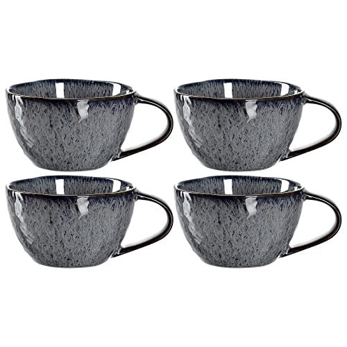 Leonardo Matera keramische mokken antraciet set van 4, 290 ml