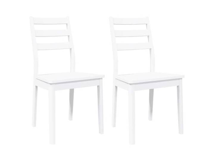 LMTYOENFG Esszimmerstühle 2er Set Weiß Massivholz Kautschukbaum Ergonomische Holzstühle aus Kautschukbaum-Massivholz für Esszimmer und Wohnzimmer mit hoher Belastbarkeit.