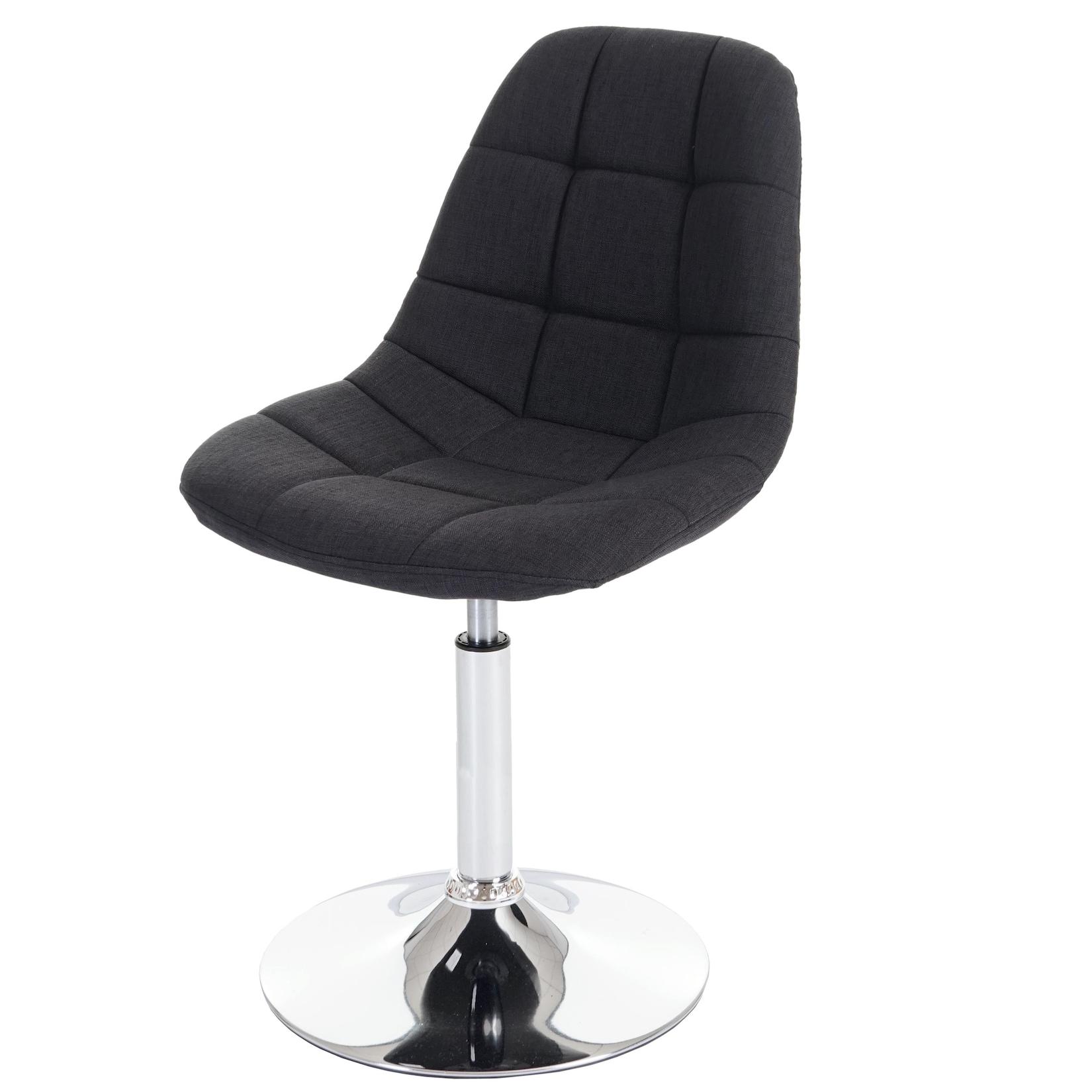 Esszimmerstuhl MCW-A60, Stuhl Drehstuhl, Retro 50er Jahre Design ~ Stoff/Textil dunkelgrau, Chromfuß