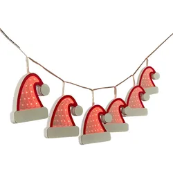 Luca Lighting LED-Girlande Weihnachtsmütze - weiß|rot