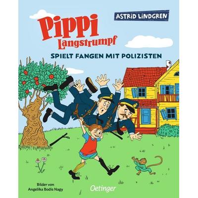 Pippi Langstrumpf spielt Fangen mit Polizisten, Gebundene Ausgabe von Astrid Lindgren, Verlag Friedrich Oetinger GmbH, 978-3-7512-0805-5