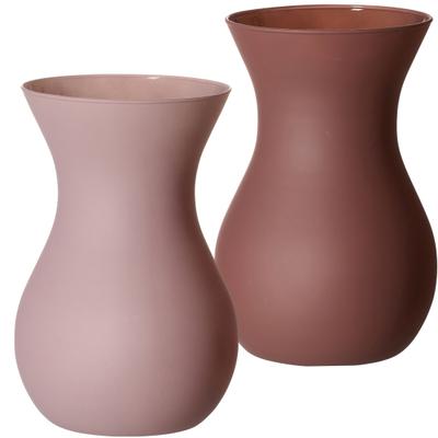 Tischvase RITZENHOFF & BREKER "Glasvasen-Set Annalena, 2-teilig, 18 cm", hellrosa, dunkelrosa, B:12cm H:18cm T:12cm Ø:12cm, Glas, Vasen, verschiedene Farben, robustes Glas, zeitloses/harmonisches Design