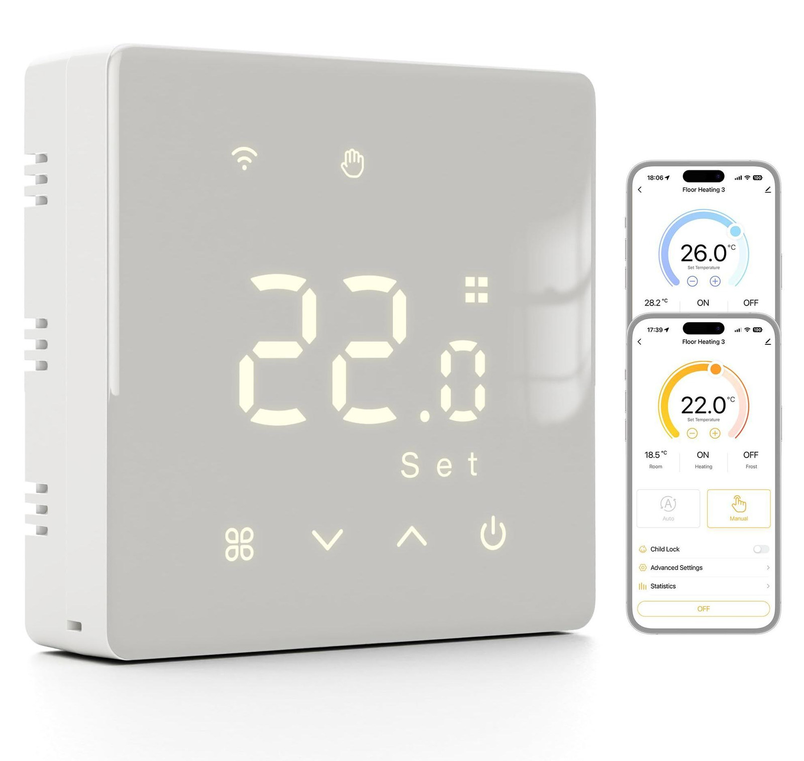 Selius Slimme thermostaat met WiFi voor gasgestookte cv-ketels, droog contact