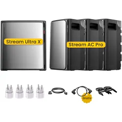 EcoFlow Stream Ultra X, All-in-One Speicher für Balkonkraftwerke, by Powerness - Stream Ultra X + 3 x Stream AC Pro | 9600Wh / 4 x Smart Plug / Standardversand