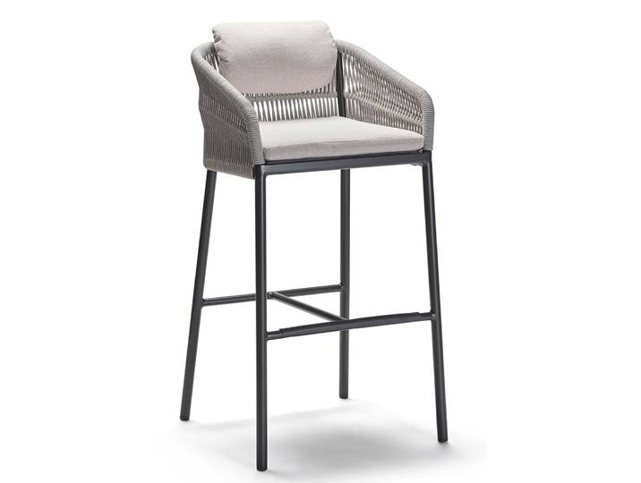Stern Barsessel Jella Aluminium anthrazit matt Kordel Stone