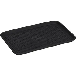 Relaxdays Schuhabtropfschale groß, mit Profil, für Flur, Schrank, Auto, Schuhwanne gegen Schmutz HBT 3x60x40 cm, schwarz