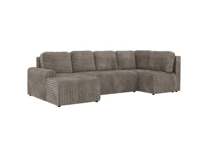 WOHNLANDSCHAFT NESSARO COR U Hellbraun Cord - Rechts Seite