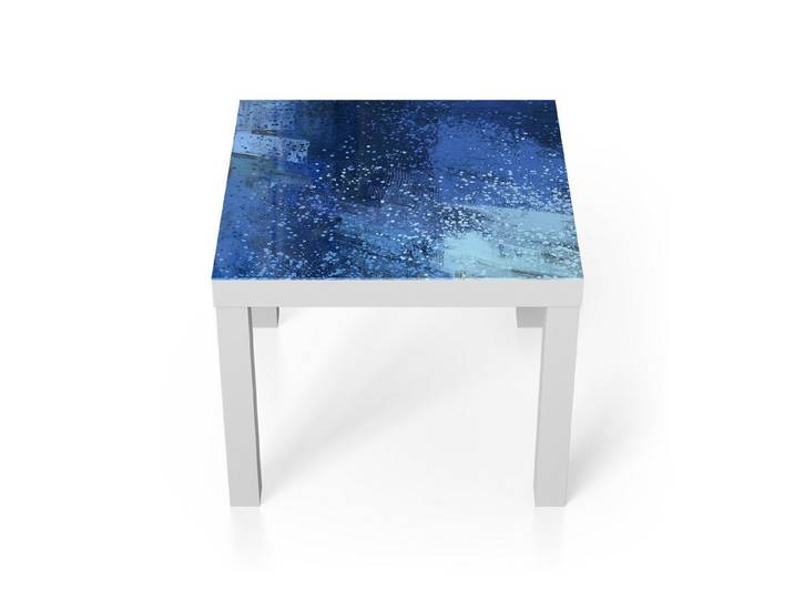 DEQORI Couchtisch 'Blaue Impression', Glas Beistelltisch Glastisch modern