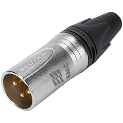 NEUTRIK® XLR, 3-pol , Velvet-Chrom-Gehäuse-, Löttechnik-Kabelstecker, hartvergoldete(r) Kontakt(e), gerade, Velvet Chrome