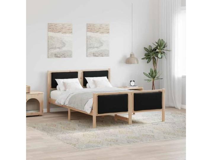 Kiefernholz Bettgestell Modern Schlafzimmer Bettrahmen 140 x 200 cm Braun Bettrahmen mit Kopfteil Schwarz 140 x 200 cm Stoff Polsterbett mit Lattenrost Kiefernholz massiv stabil