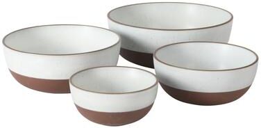 Gibson Elite William Crest 4 Piece Nesting Bowl Set, Stoneware Reactive Glaze, 5"", 6.25"", 7.5"", 9"", Prep & Serving Bowls"