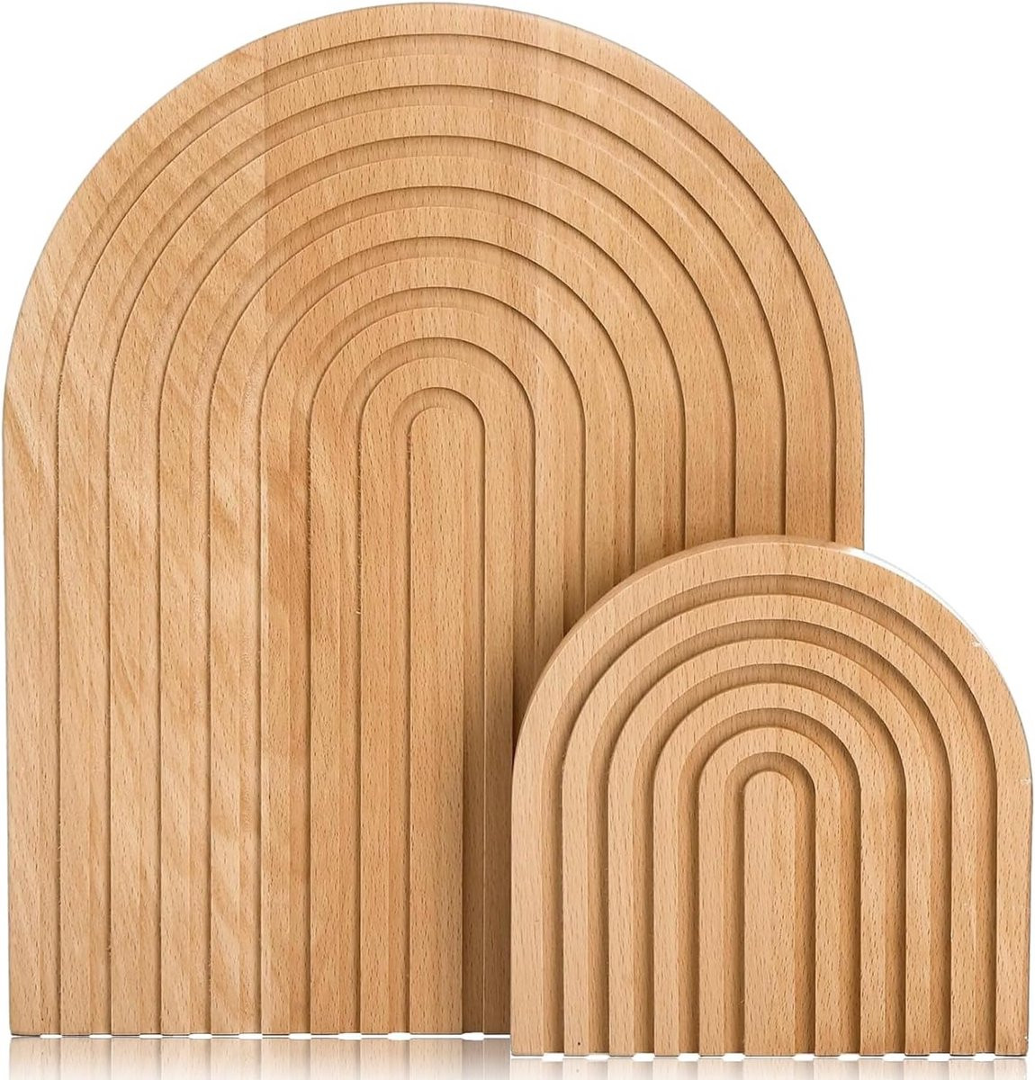 Set van 2 Decoratieve Houten Regenboog Planken - Rustieke Wanddecoratie & Broodplank