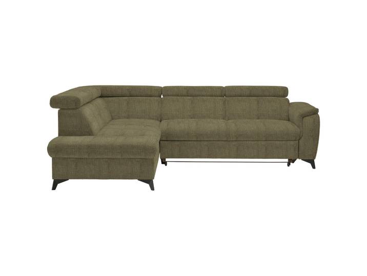 Stylife Ecksofa, Grün, Metall, Ottomane links, L-Form, 260x203 cm, Bettkasten erhältlich, Stoffauswahl, seitenverkehrt erhältlich, Bettfunktion erhältlich, Hocker erhältlich, Wohnzimmer, Sofas & Couches, Wohnlandschaften, Ecksofas