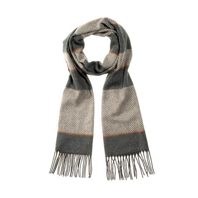 Schal MONTI, Herren, grau (schwarz), Web, Polyacryl, Modetücher Schal, modernes Fischgratdesign, feine Kontrastdetails, angenehme Qualität