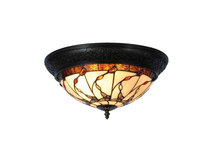 Clayre&Eef Tiffany Deckenlampe FLORENT, dimmbar, Multicolour, für Wohn- / Esszimmer, Glas, Tiffany, Deckenlampe