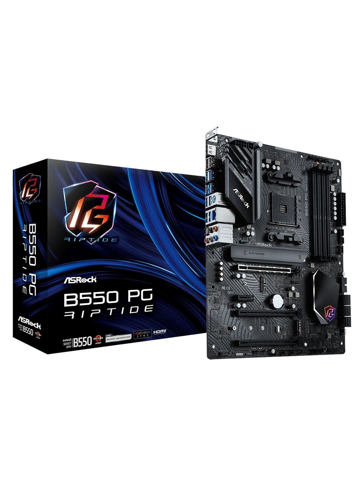 ASRock B550 PG Riptide Mainboard - AMD B550 - AMD AM4 - DDR4 RAM - ATX